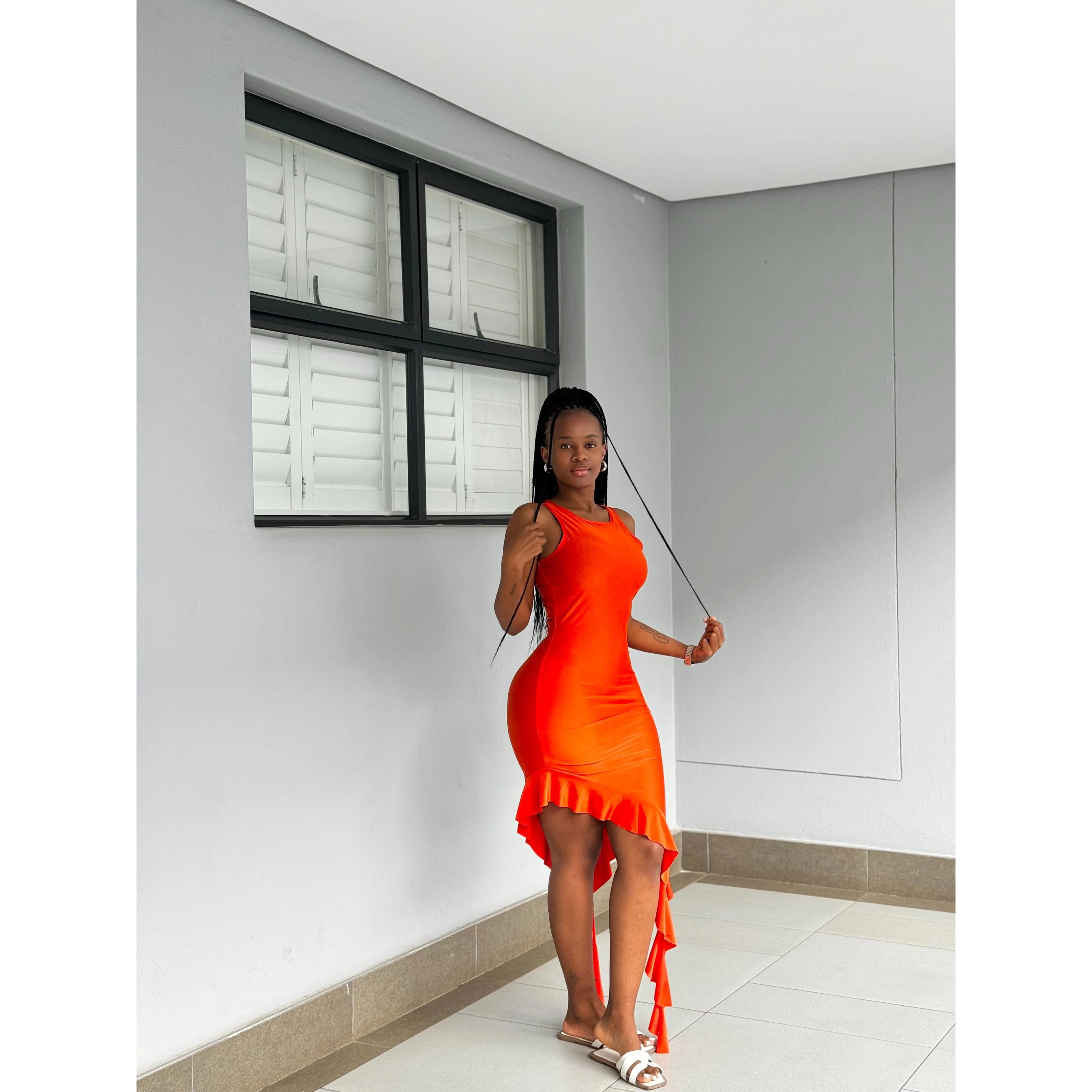 Sexy Sleeveless Ruffled Dress - Image 3