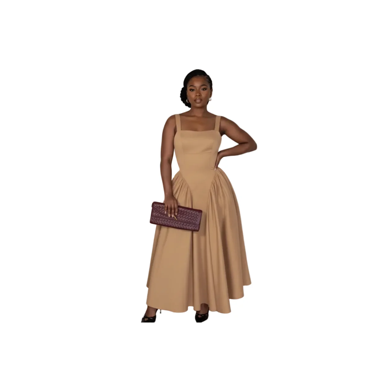 Sexy Sleeveless Square Neck Maxi Dress - Image 2