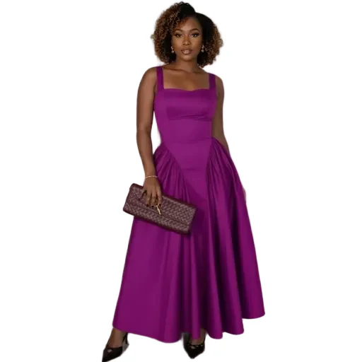 Sexy Sleeveless Square Neck Maxi Dress - Image 3