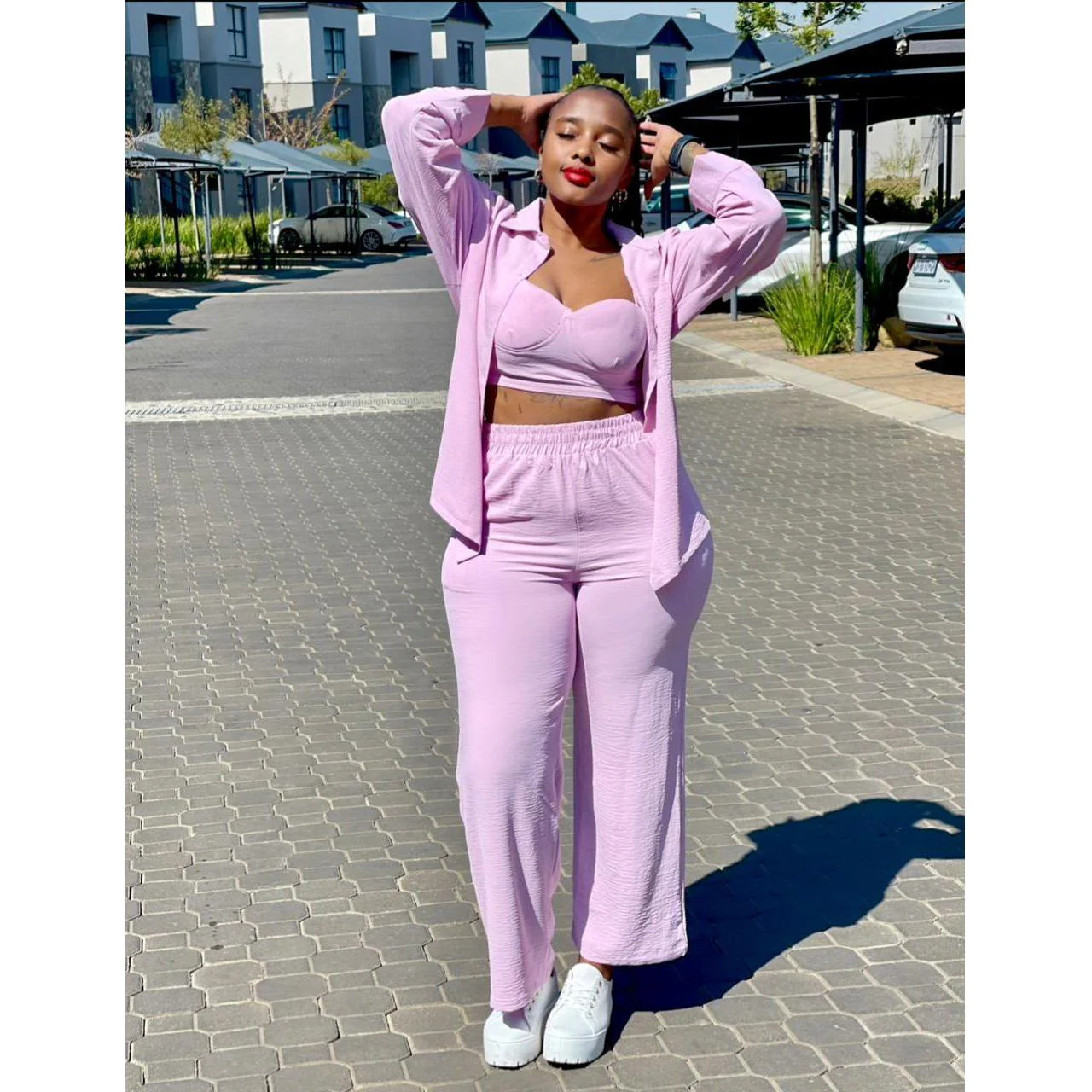 Sexy Solid Color Outfit Set - Image 4