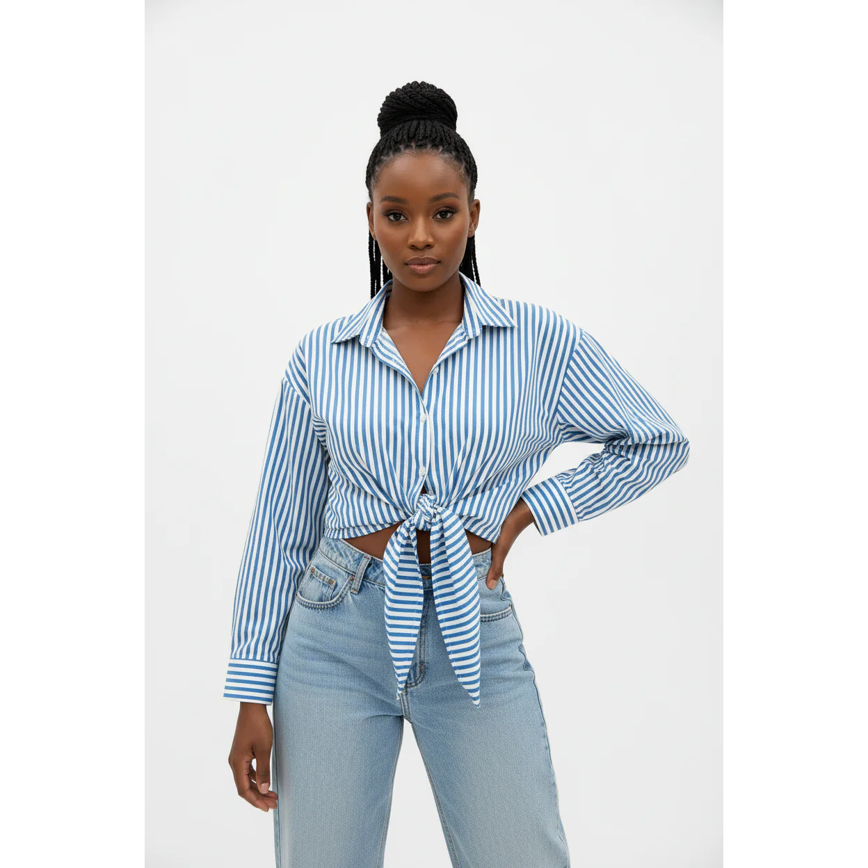 Sexy Striped Long Sleeve Top - Image 4