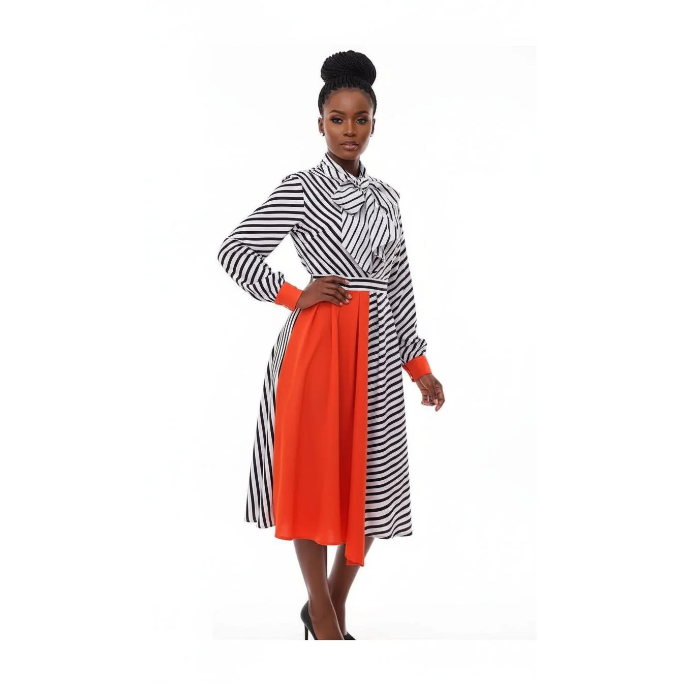 Sexy Striped Midi Dress