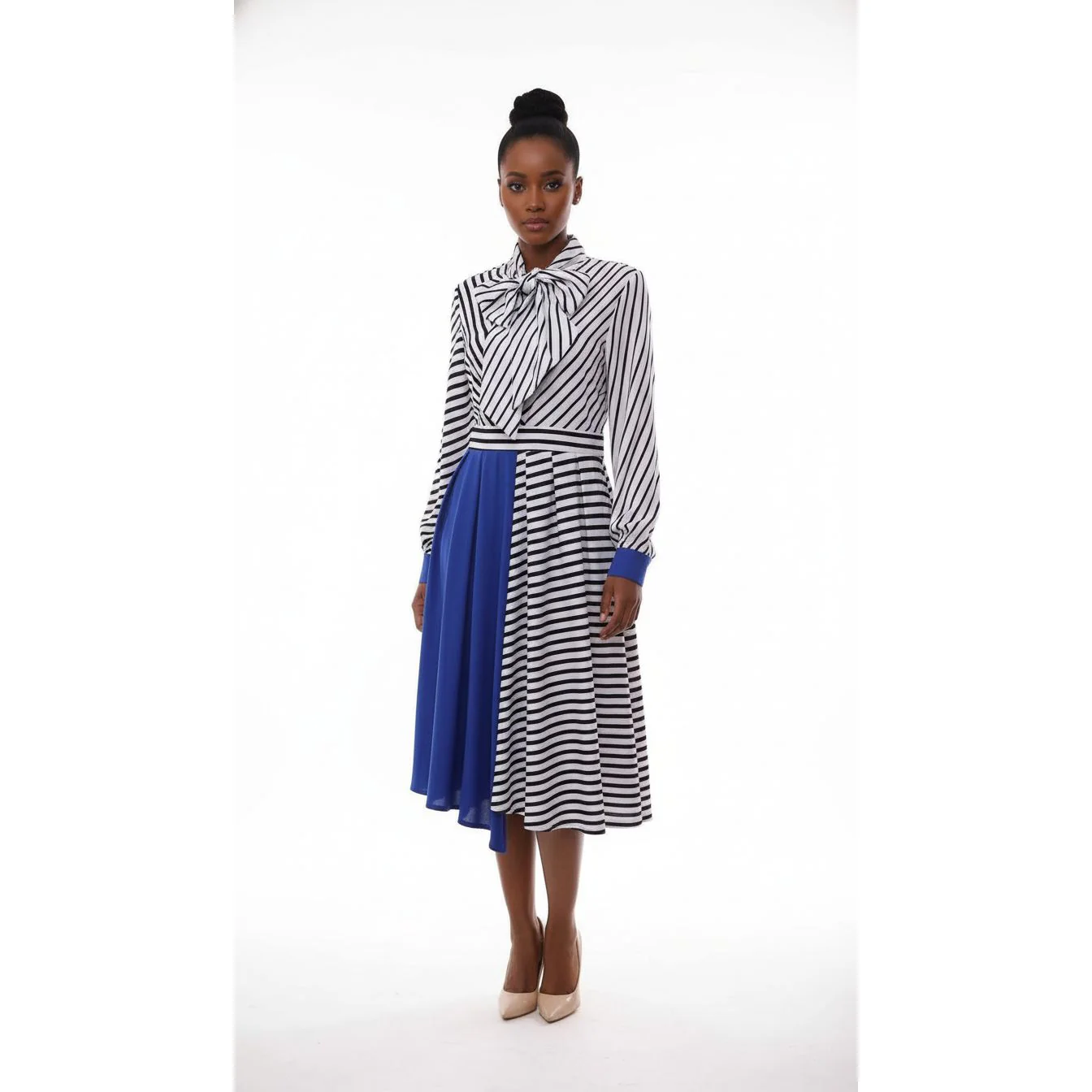 Sexy Striped Midi Dress - Image 3