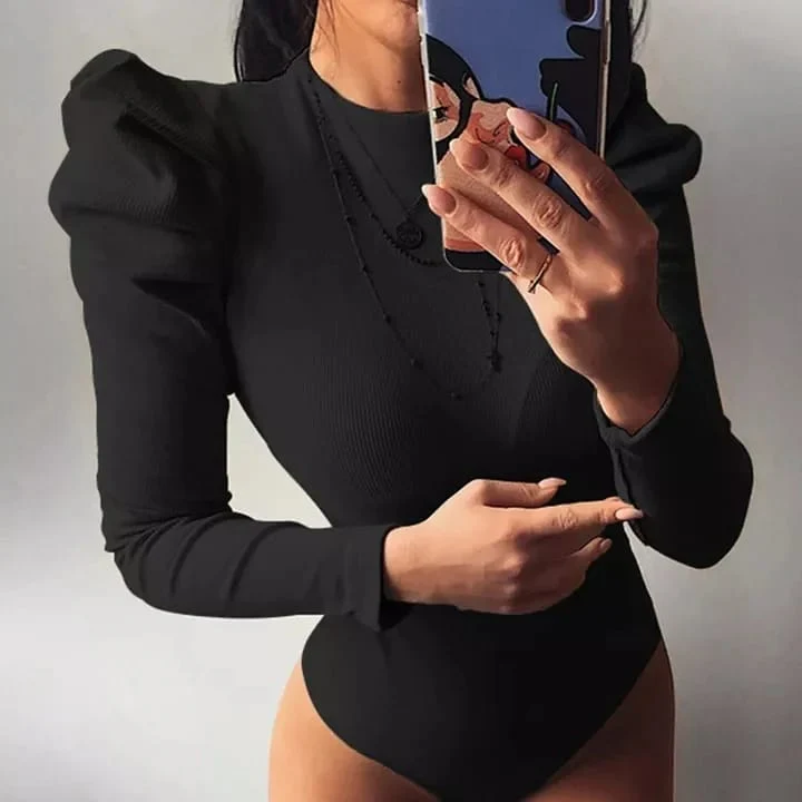 Sexy Turtleneck Long Sleeve Bodysuit - Image 4