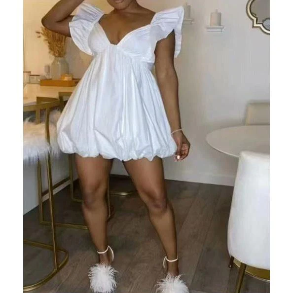 Sexy V-Neck Flare Sleeveless Dress - Image 3