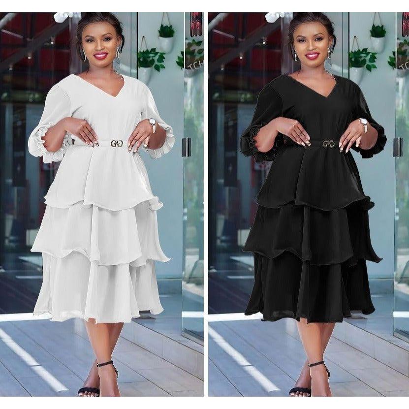 Sexy V-Neck Midi Dress - Image 3