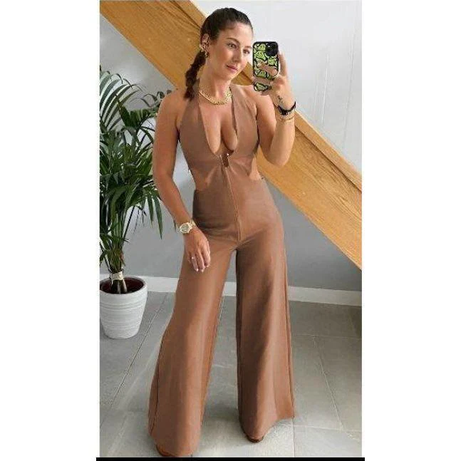 Sexy V-Neck Palazzo Jumpsuit. - Image 3