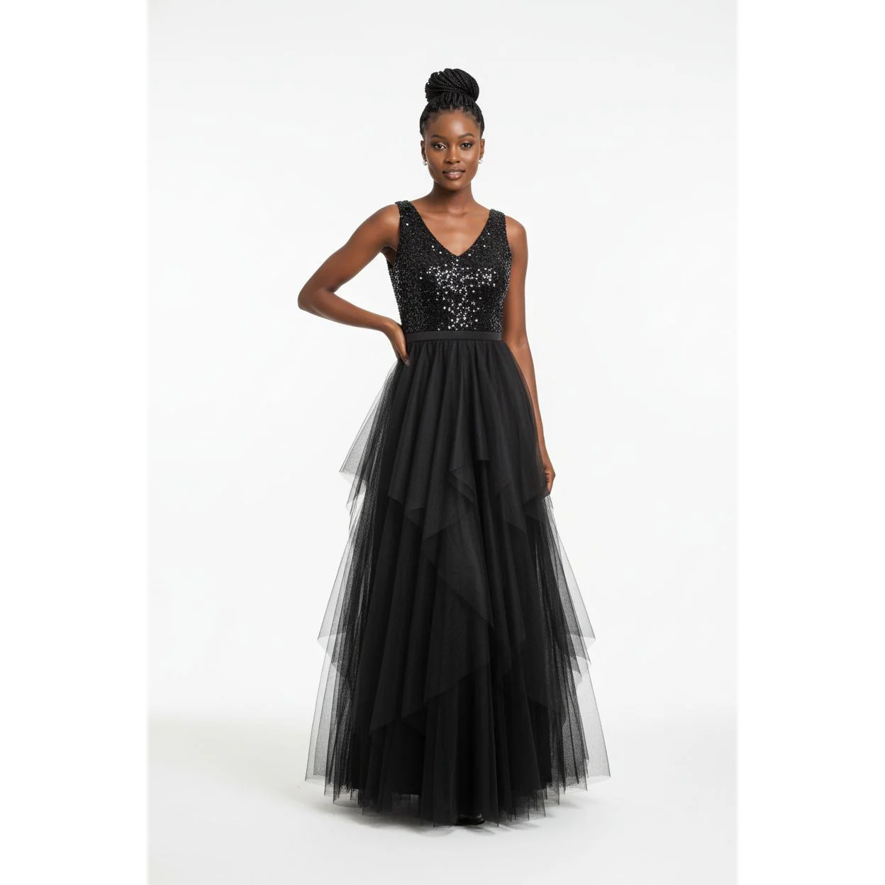 Sexy V-Neck Sleeveless High Waist A-Line Party Dress