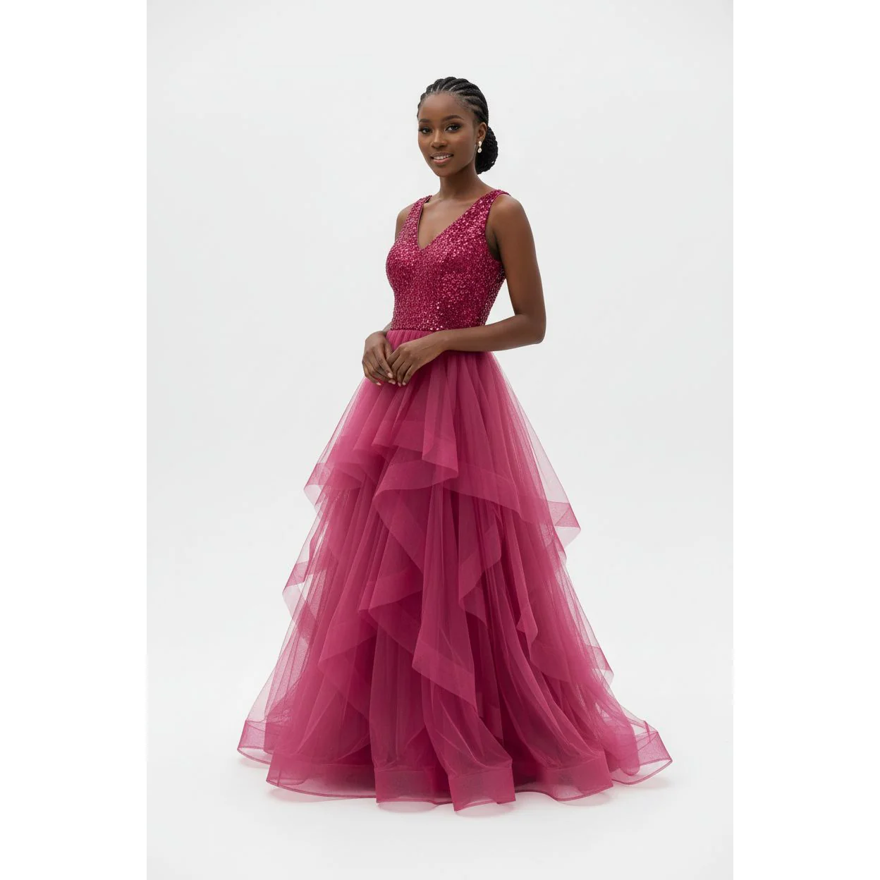 Sexy V-Neck Sleeveless High Waist A-Line Party Dress - Image 2