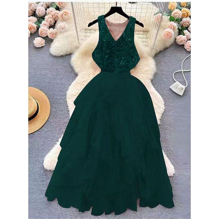 Sexy V-Neck Sleeveless High Waist A-Line Party Dress - Image 3