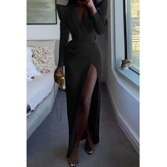 Sexy V-Neck Slit Dress - Image 3