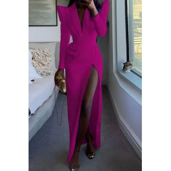 Sexy V-Neck Slit Dress - Image 4