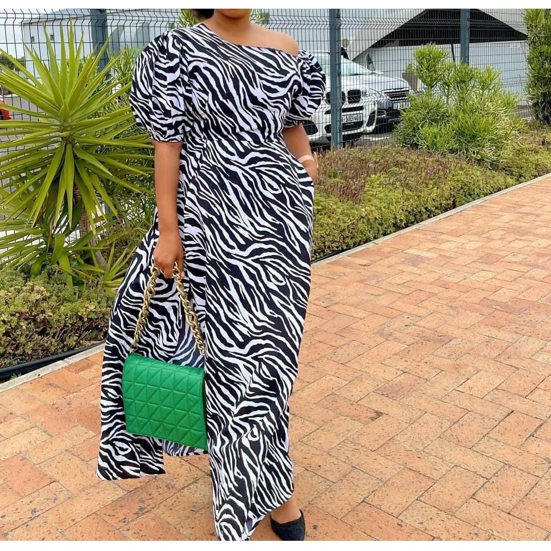 Sexy Zebra Printed Maxi Dress - Image 3