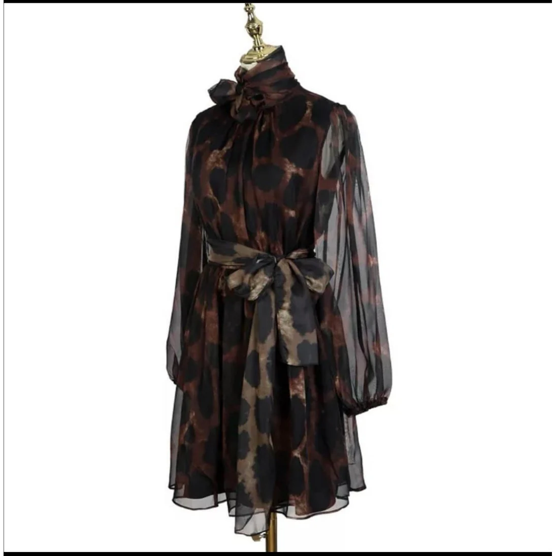 Sheer Leopard Print Dress  - Image 5