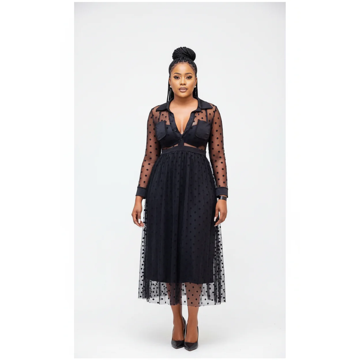 Sheer Polka Dot Dress 