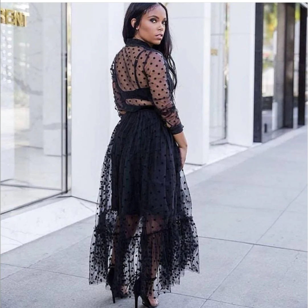 Sheer Polka Dot Dress  - Image 3
