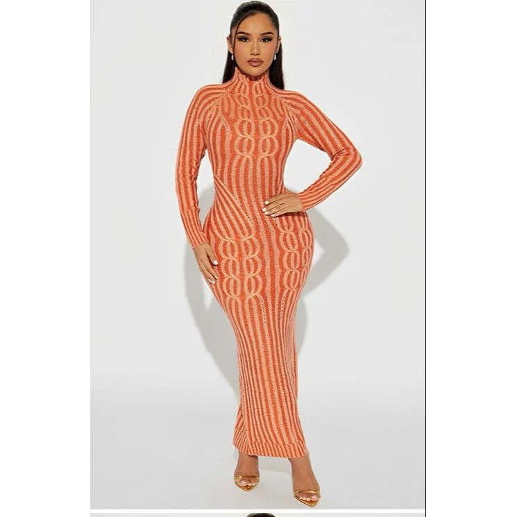 Shimmering rib-knit dress - Image 3