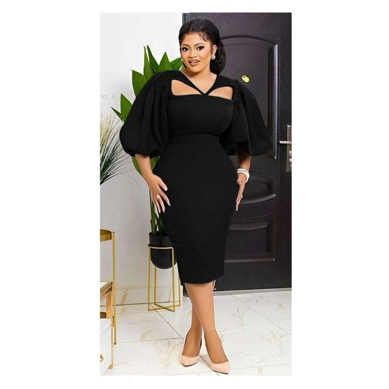 Short Ruffle Sleeves Dress - Image 3