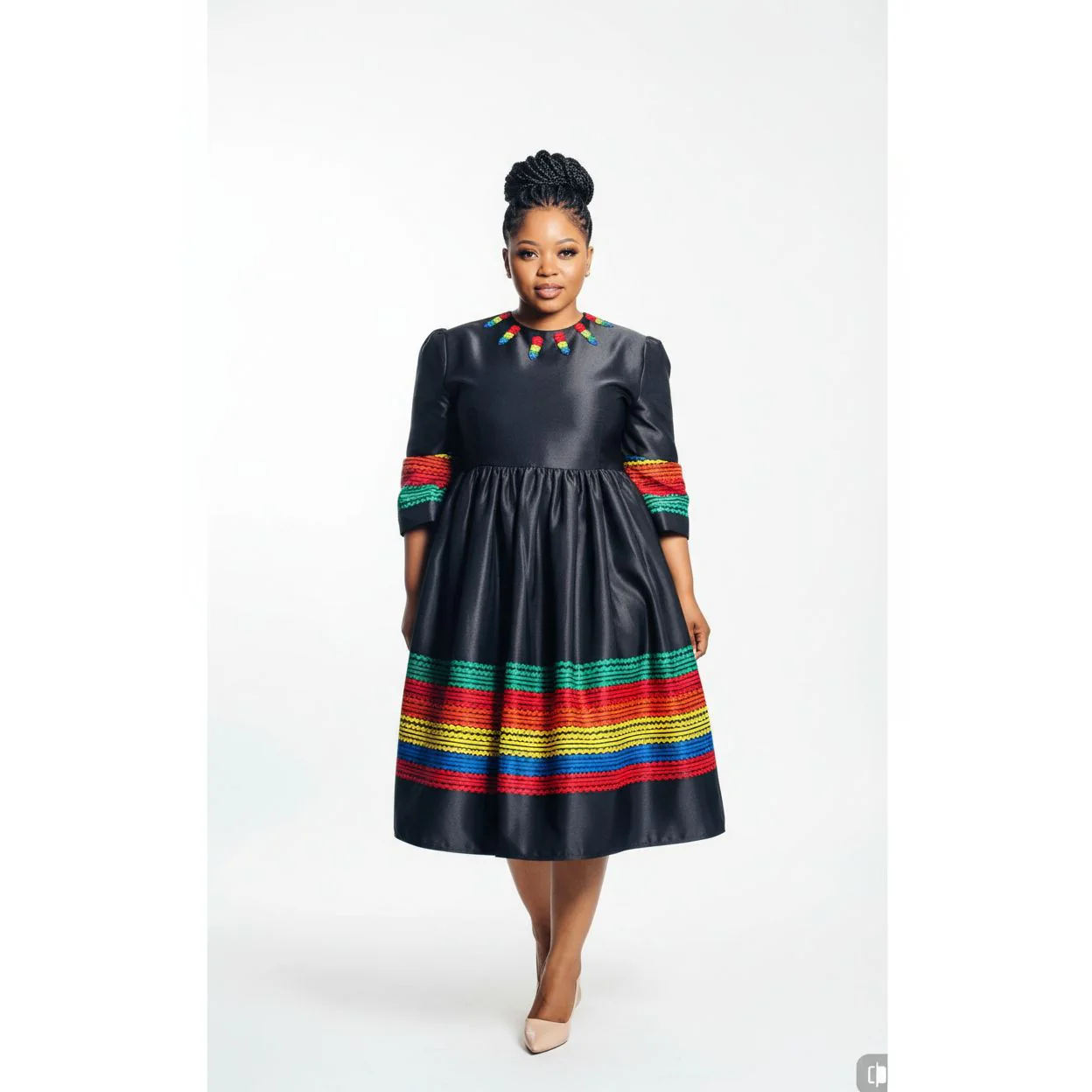 Short Sleeve Ankara Dress - Image 2