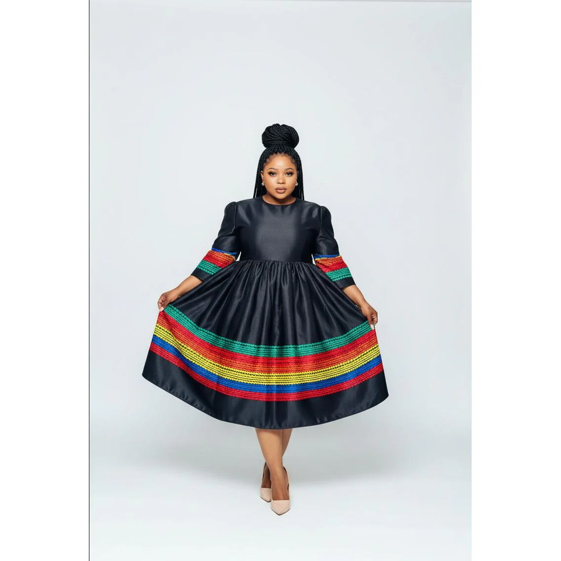 Short Sleeve Ankara Dress - Image 3
