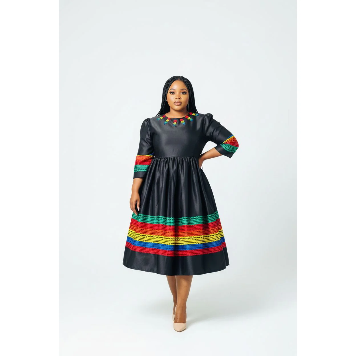 Short Sleeve Ankara Dress - Image 4