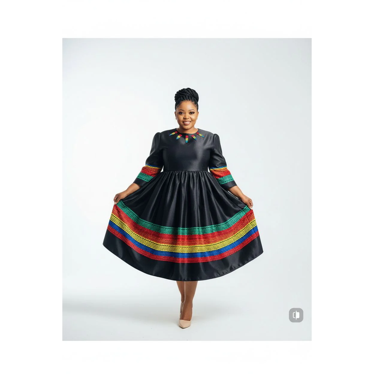 Short Sleeve Ankara Dress - Image 5
