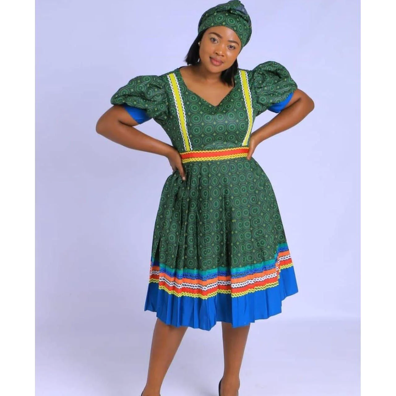 Short Sleeve Ankara Dress - Image 3