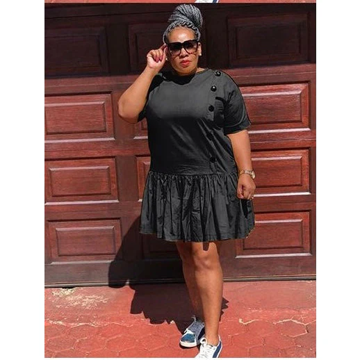 Short Sleeve Button Detailed Midi Dress - Image 5