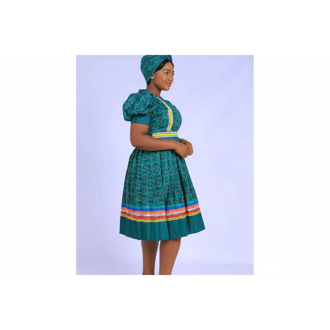 Short Sleeve Floral Ankara Maxi Dress