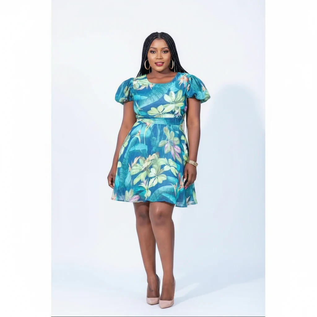 Short Sleeve Floral Dress