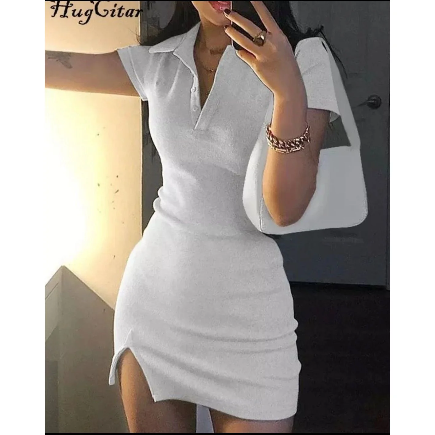 Short sleeve golf sexy mini dress - Image 3