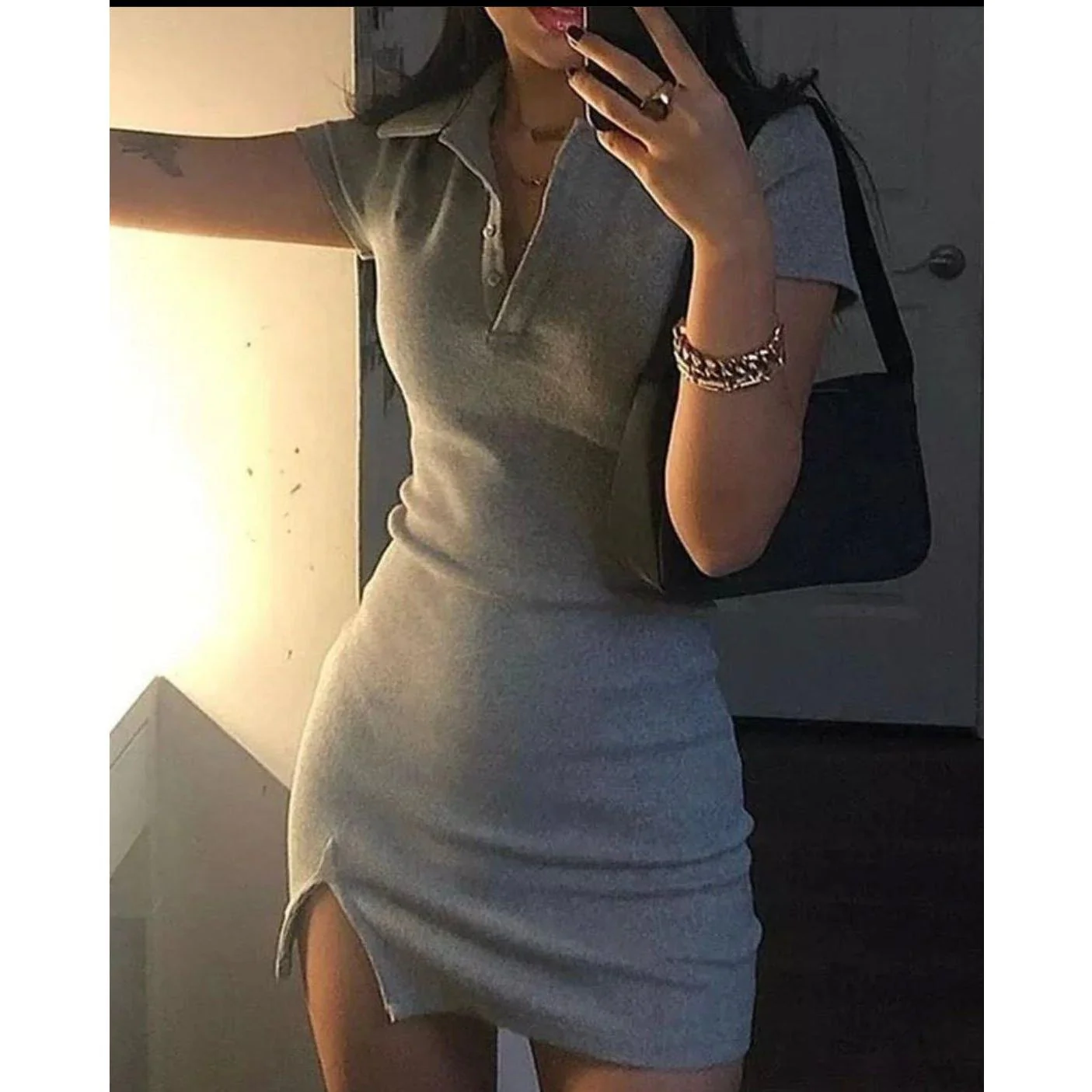 Short sleeve golf sexy mini dress - Image 5