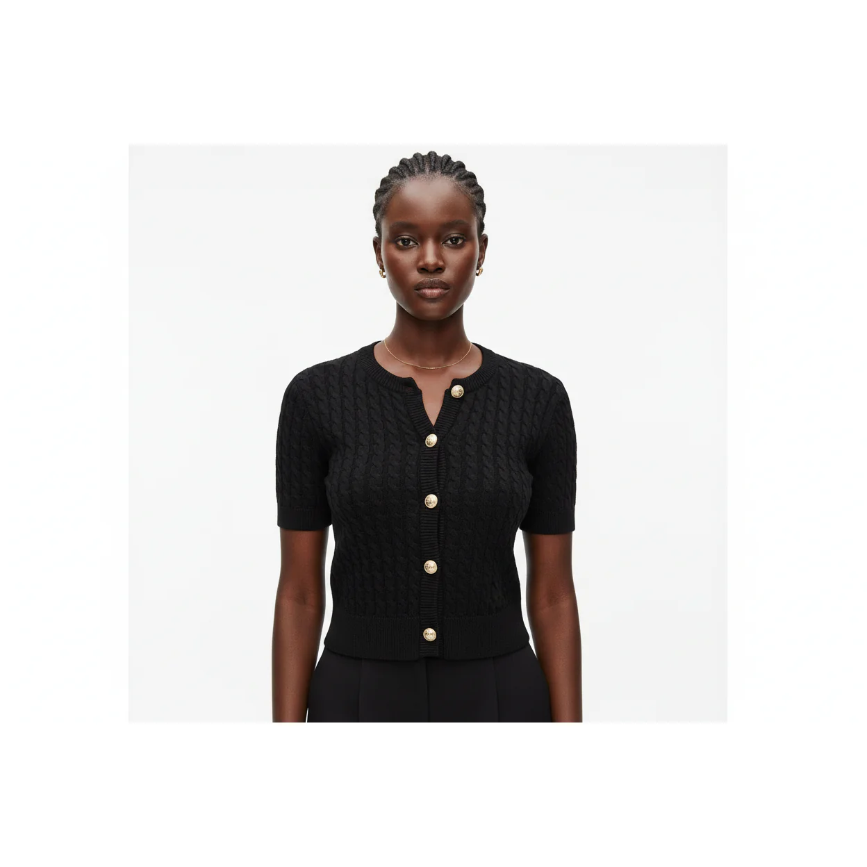 Short Sleeve Knitted bodycon Crop Jersey - Image 3