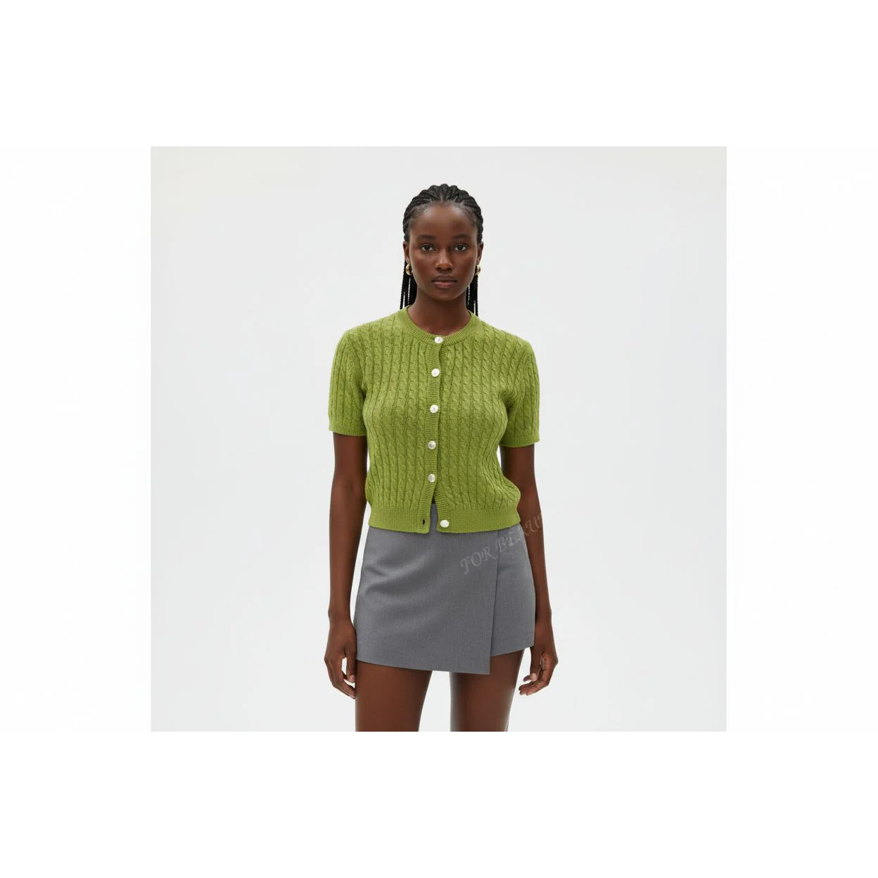 Short Sleeve Knitted bodycon Crop Jersey - Image 5