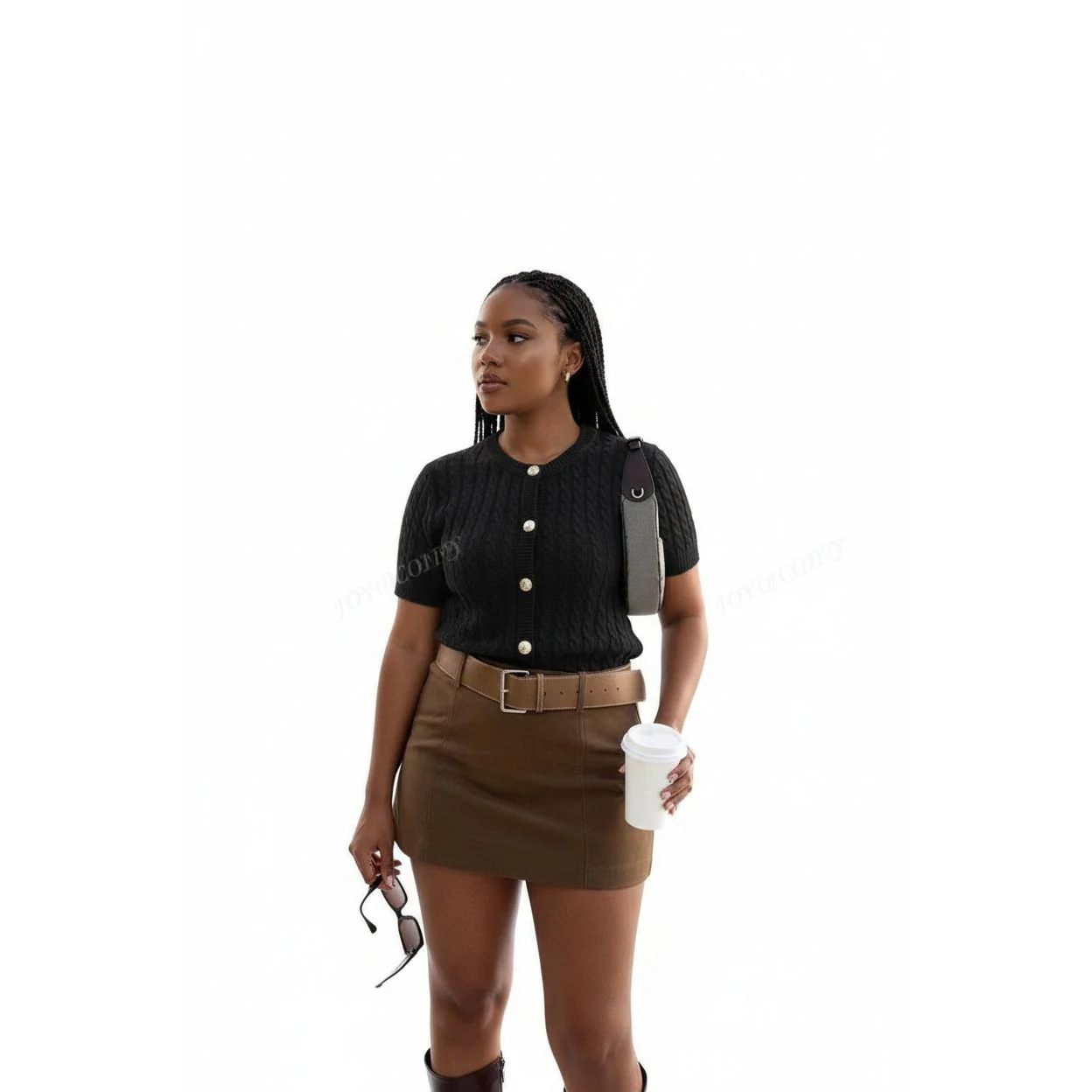 Short Sleeve Knitted bodycon Crop Jersey - Image 6