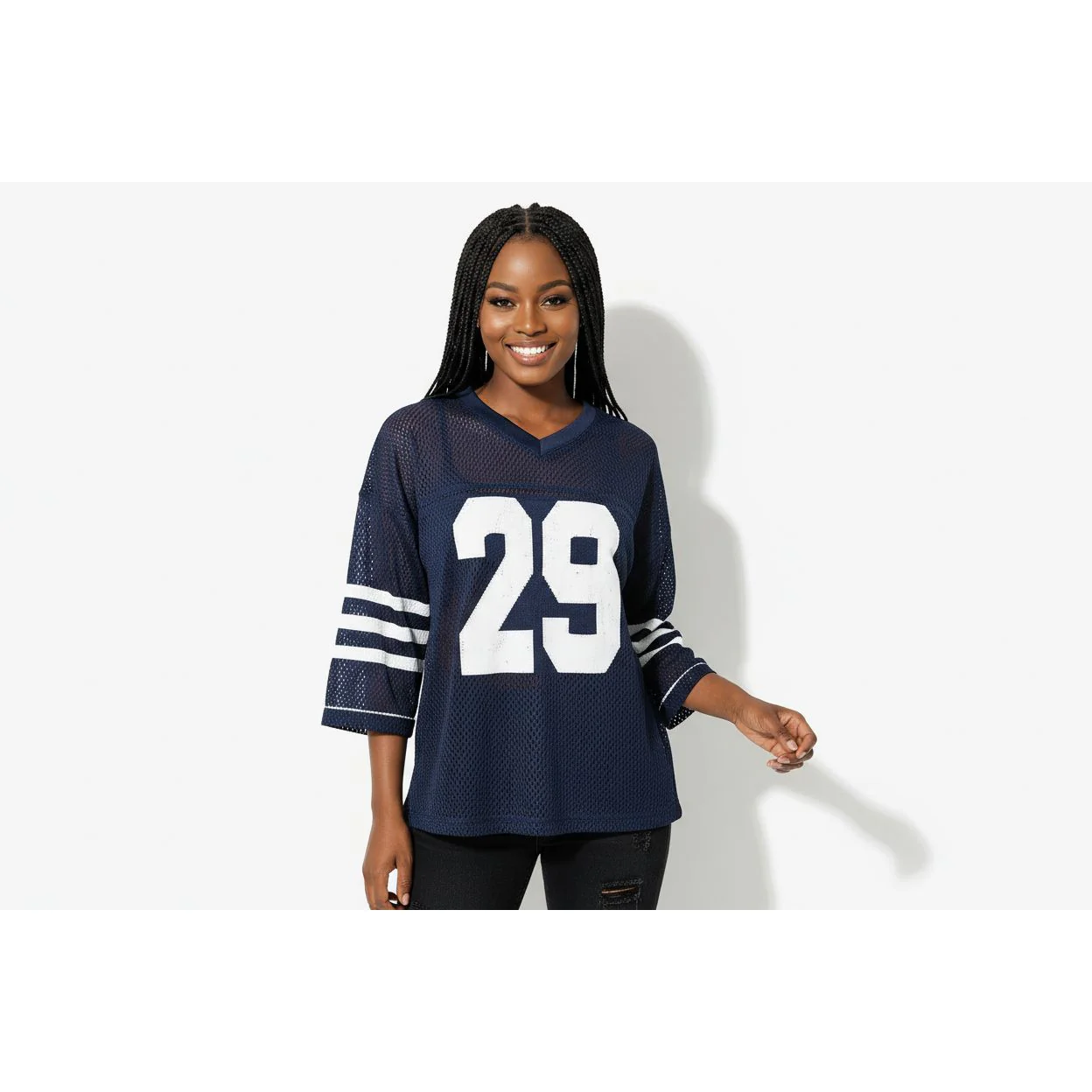 Graphic Shirts V Neck Pullover Sweater - Image 4