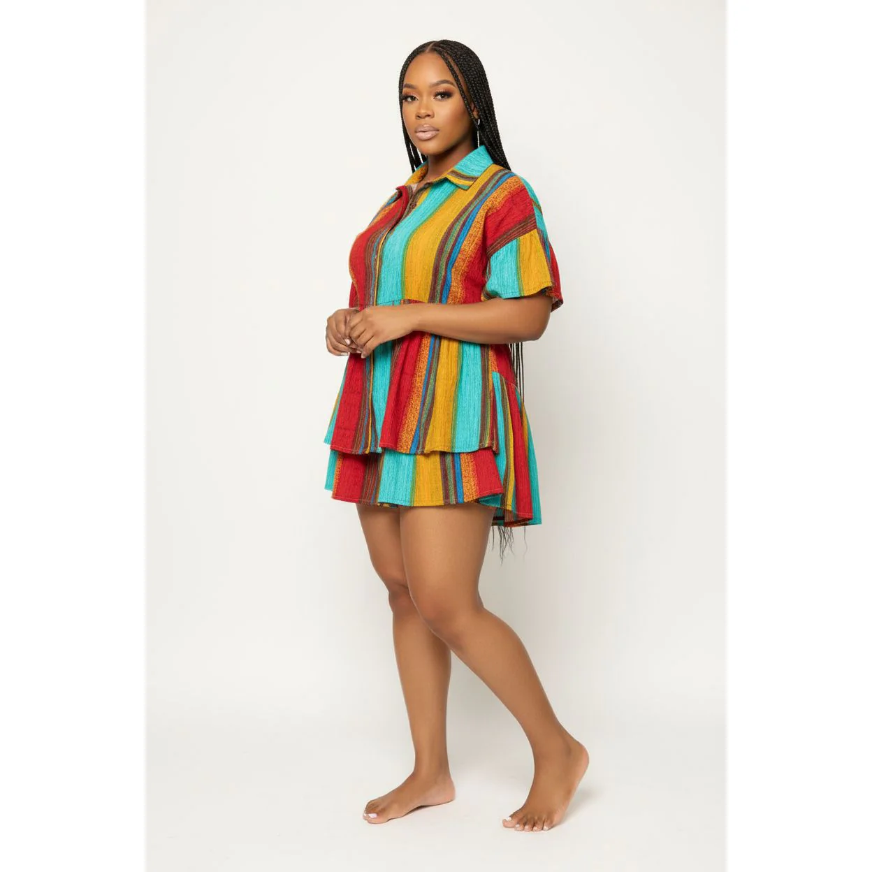 Short Sleeve Lapel Dress - Image 2