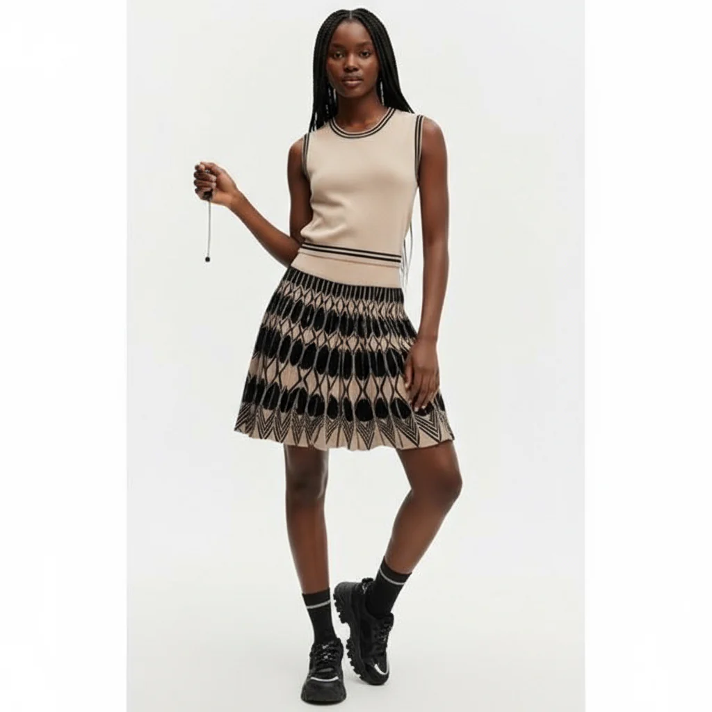 Sleeveless Shirt and Tennis Skirt Mini Pleated Skirt Suit - Image 4
