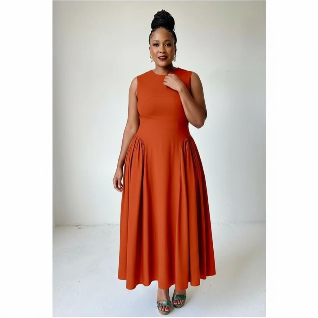 Round neck Short Sleeve Knitted Dress - Image 5