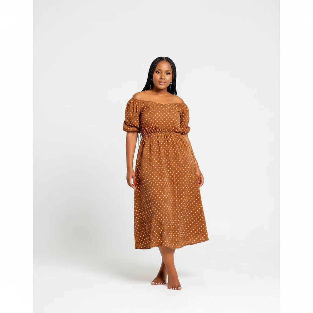 Short Sleeve Polka Dot Dress - Image 2