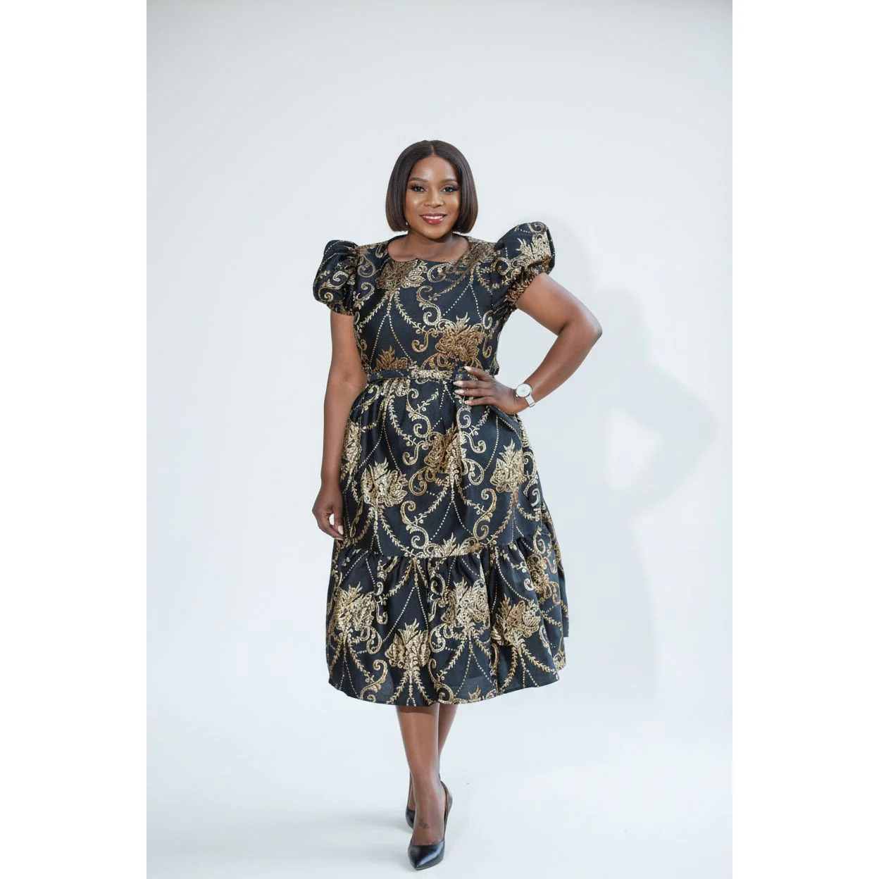Short Sleeve Round Neck Dress - Image 2