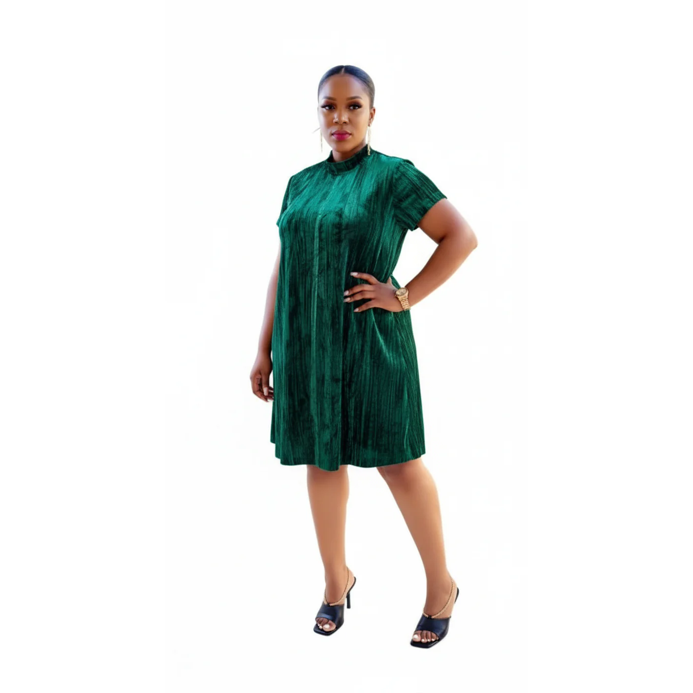Short Sleeve Round Neck Vintage Summer Dress - Image 2