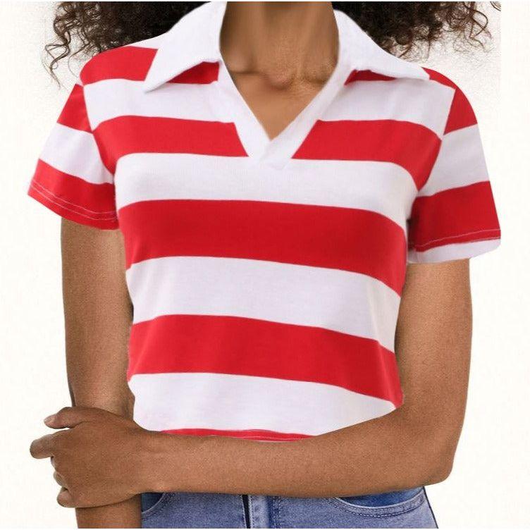 Short Sleeved Striped T-Shirt - Image 2