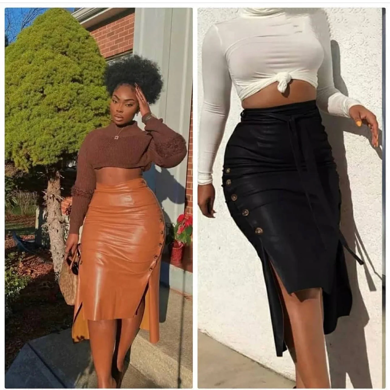Side Button Pencil Skirt - Image 3