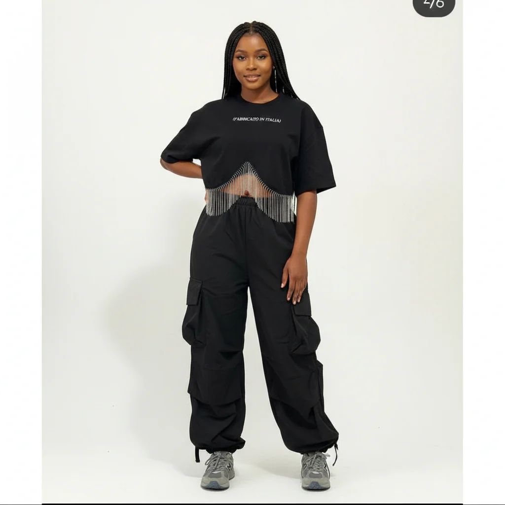 Side pocket high waisted cargo pant - Image 2