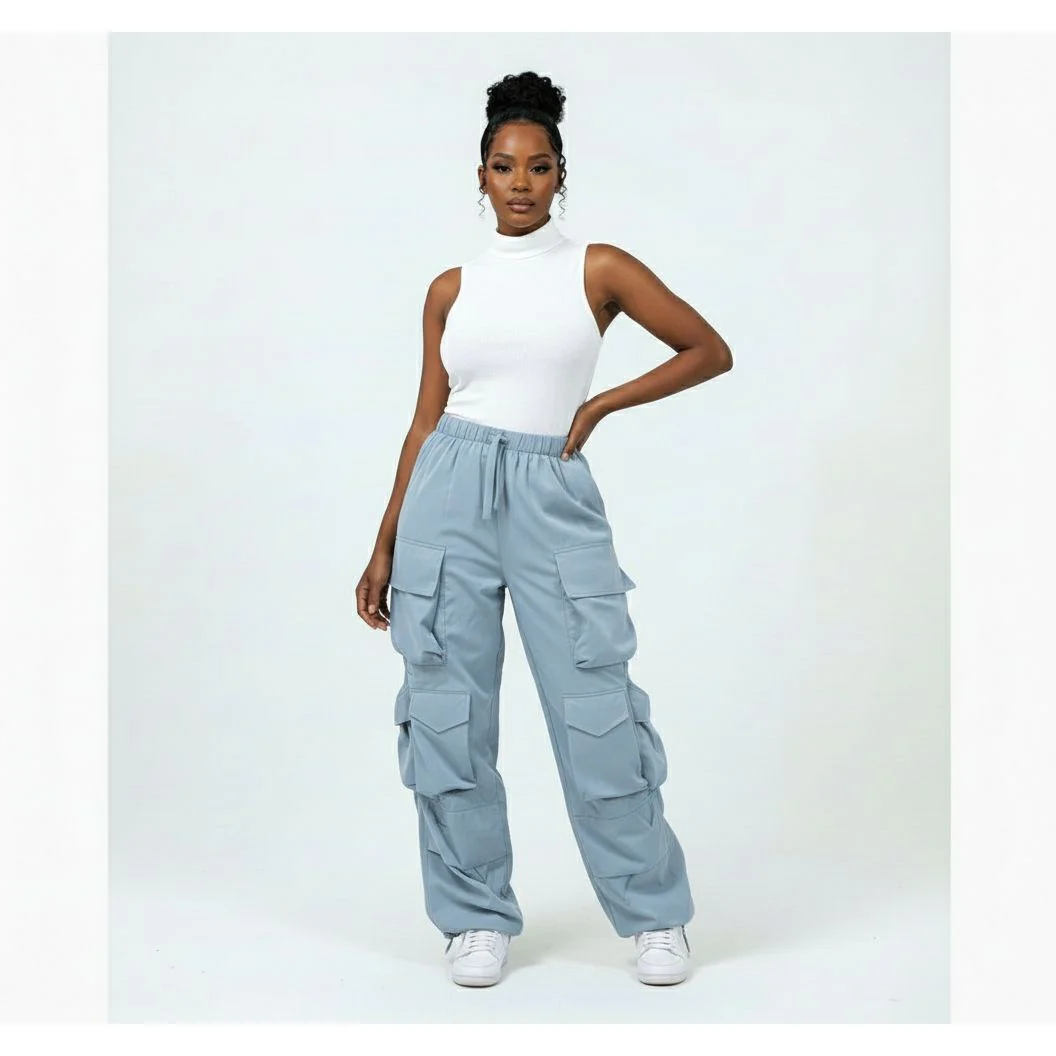 Side pocket high waisted cargo pant - Image 3