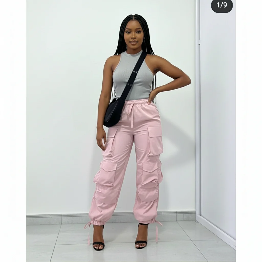 Side pocket high waisted cargo pant - Image 6