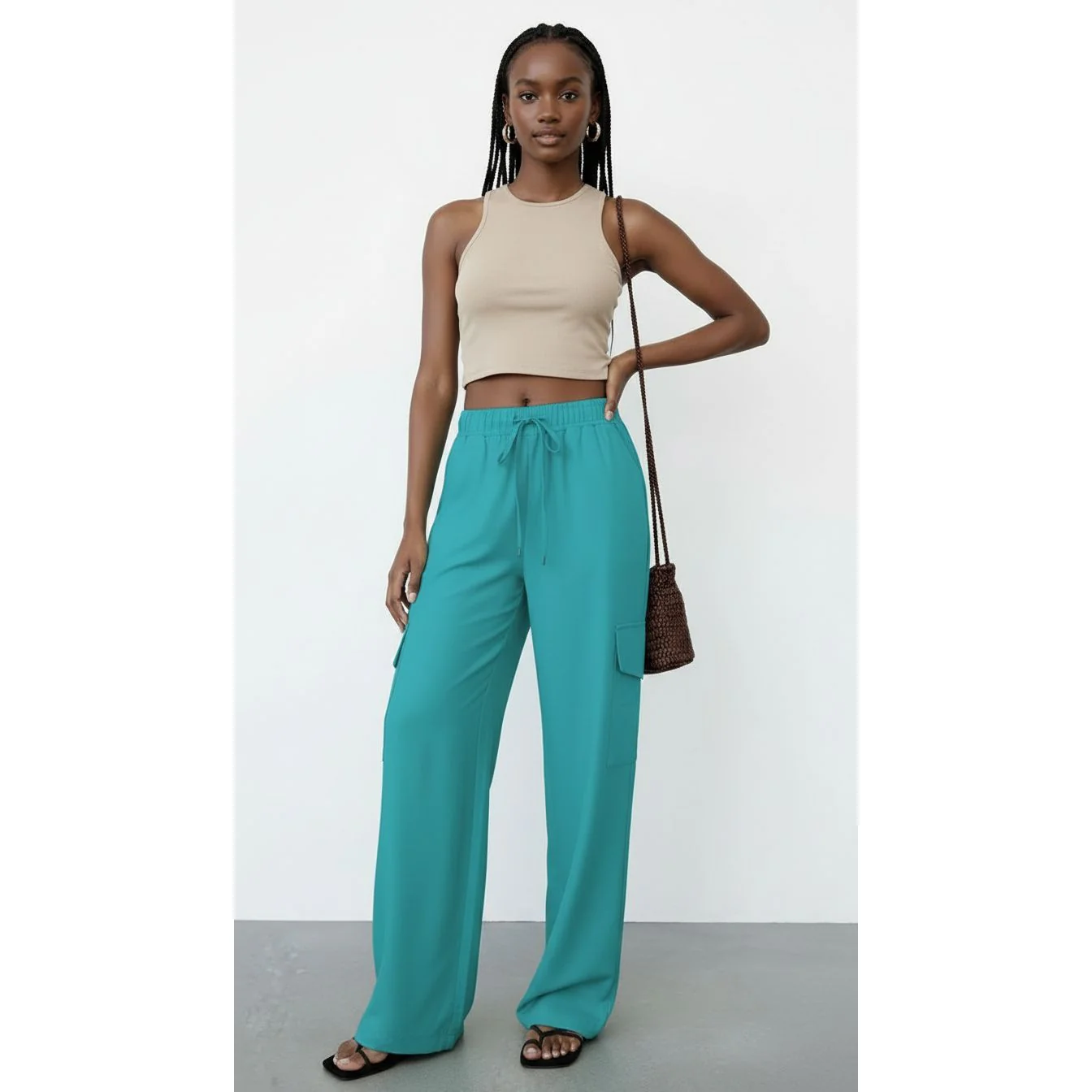 Side Pockets Loose Pants - Image 4