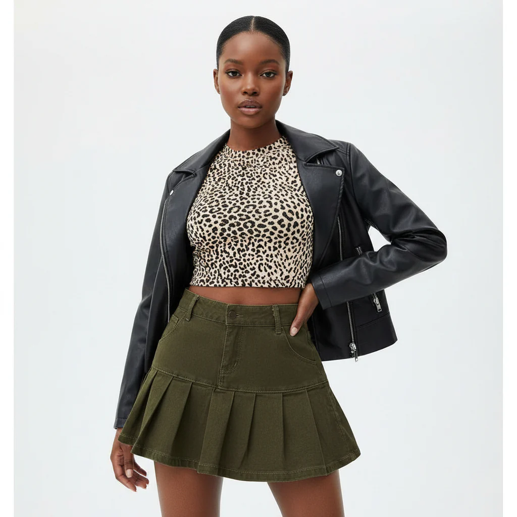 Sexy Girl Pleated Mini Skirt - Image 2