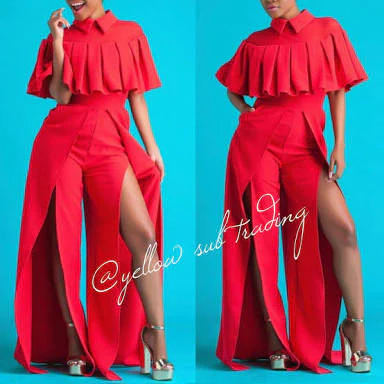 Side slit Cape jumpsuit. - Image 2